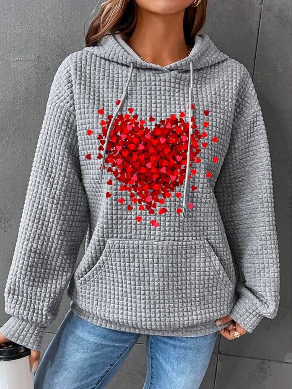Women's Casual Printed Long Sleeve Loose Sweater