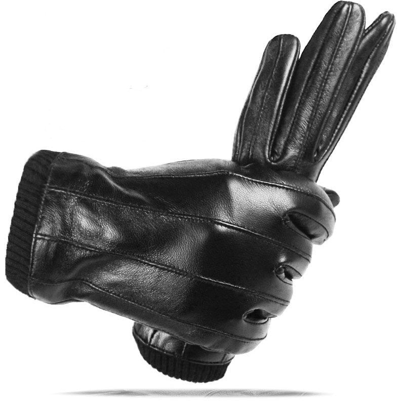 Touch Screen Winter Sheepskin Leather Gloves for Men