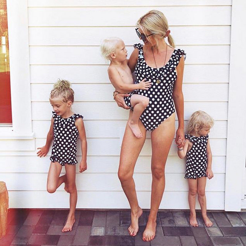 Cute Polka Dot Swimsuit Set for Kids