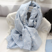 Women's Solid Color Four-Leaf Clover Scarf