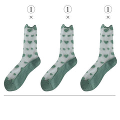 Crystal Glass Knee-High Socks for Women