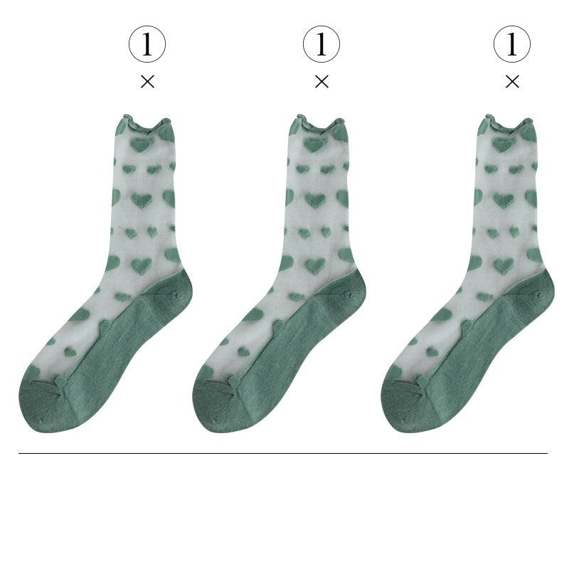 Crystal Glass Knee-High Socks for Women
