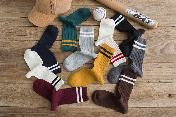 Comfortable Mid-Calf Striped Socks for Women