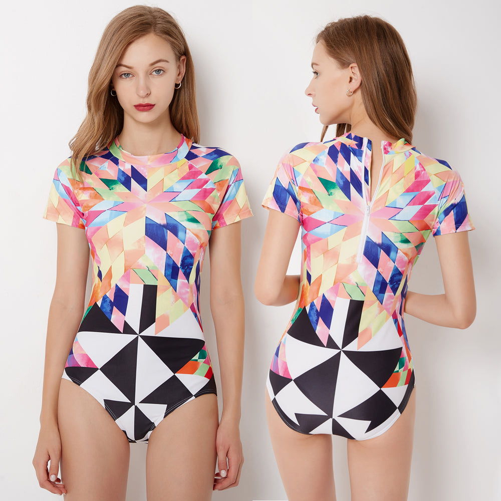 Flattering One-Piece Swimsuit with Built-in Chest Pads