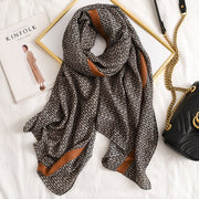 Geometric Pattern Silk Scarf for Women
