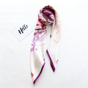 Large Square Scarf for Women, Elegant Rose Print, Multi-Functional