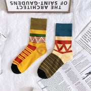 Unique Geometric Pattern Cotton Socks for Women