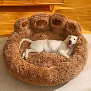 Cozy Bear Paw Plush Pet Bed For Dogs & Cats - Soft, Warm, Anti-Slip Faux Fur Round Bed For Small To Large Breeds (24/ 28/ 36/ 43 Inches) - For Dogs & Cats - Perfect For Snuggling & Sleeping - Ideal...
