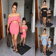 Matching Ruffled Skirt Suits for Mom & Me