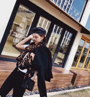 Autumn Leopard Print Scarf Women Shawl