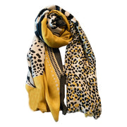 Leopard Print Silk Scarf - Elegant Style, Versatile Wear