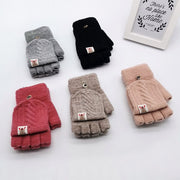 Warm Split Finger Knitted Gloves for Kids