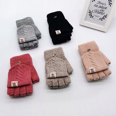 Warm Split Finger Knitted Gloves for Kids