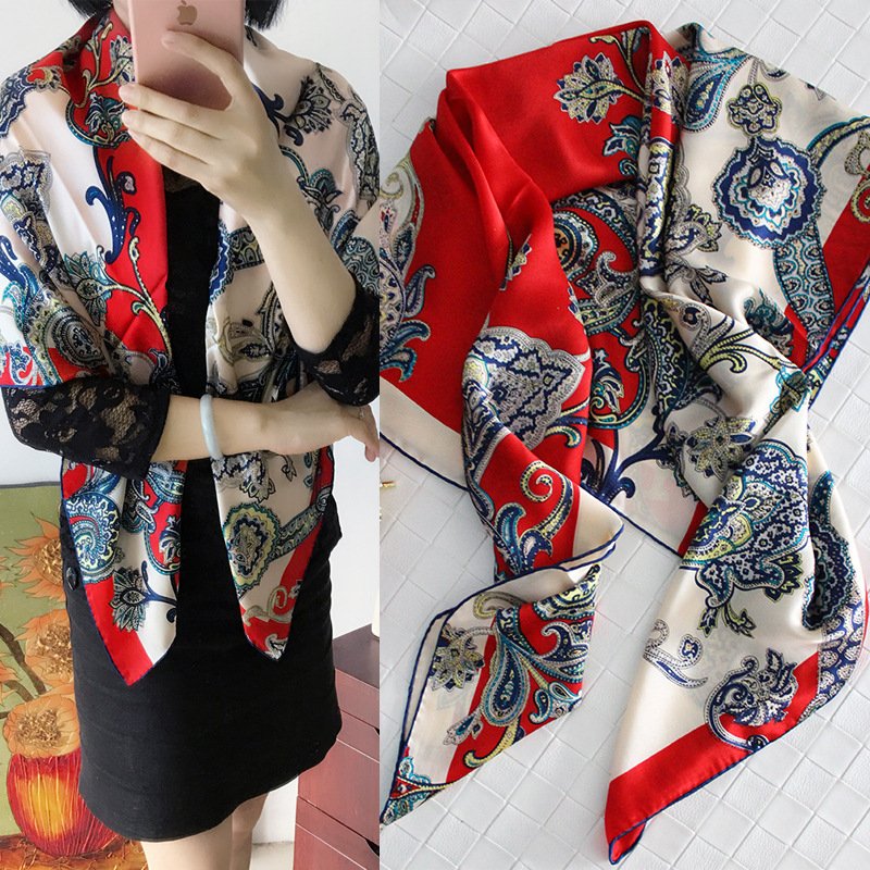 Elegant Silk Square Scarf for Women