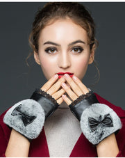 Autumn Warm Women's Sheepskin Gloves for Writing and Computer Use