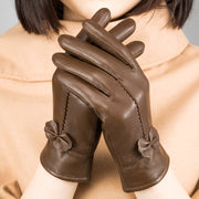 Warm Velvet Sheep Leather Gloves for Women