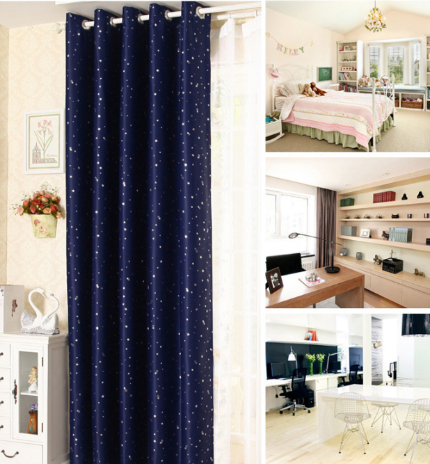 Star Print Perforated Finished Curtain