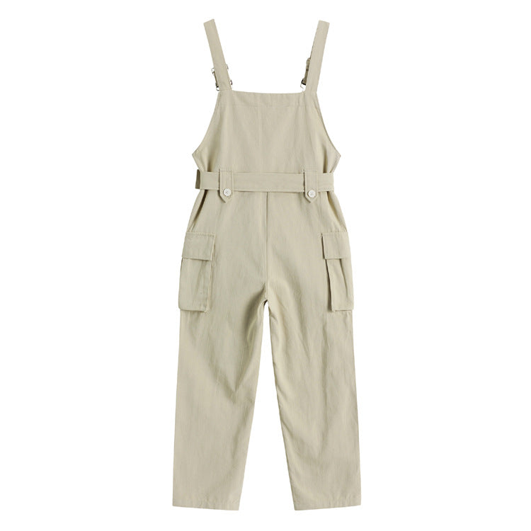 Nine points Korean apricot overalls