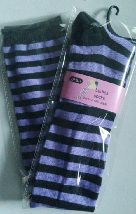 Colorful Striped Breathable Long Socks for Women
