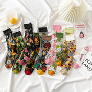 Stay Chic in Style with Casual Tube Card Silk Socks