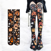 Spooky Pumpkin Knee Socks