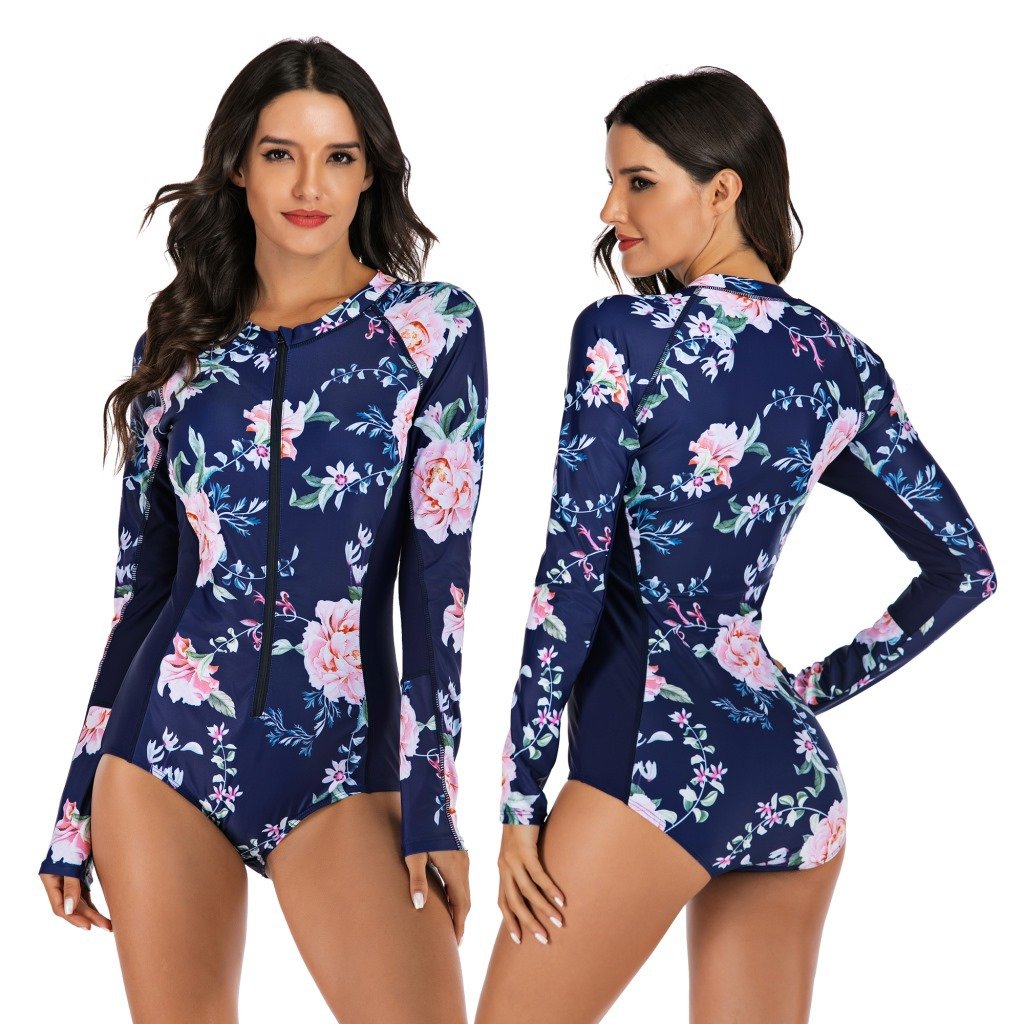 Women's Long-Sleeved Surfing Swimsuit One-Piece Diving Suit