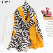 Trendy Plaid Scarf for Women - Dual-Use Cotton & Linen