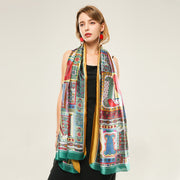 Long Yellow Satin Scarf for Women - 180cm x 90cm