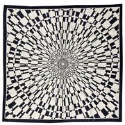 Wild Silk Twill Square Scarf for Ladies - Black & Blue Letter Pattern