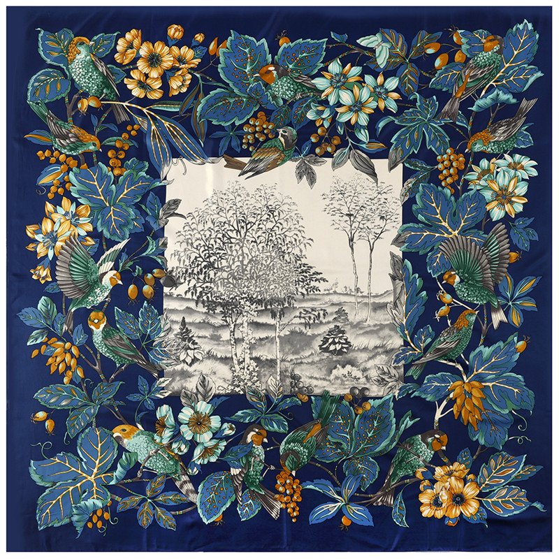 Vibrant Jungle Floral Square Scarf