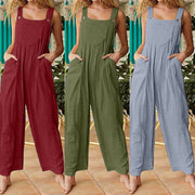 Loose Fit Overalls for Women - Red, Gray, Green