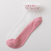 Thin Crystal Silk Socks for Women - 6 Pack