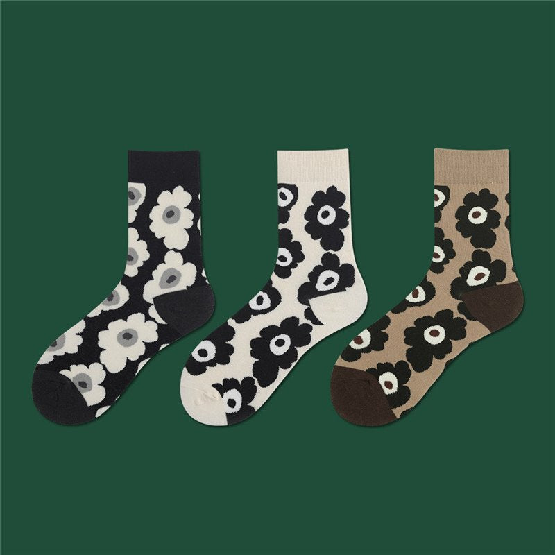 Soft Retro Plain Socks for Women