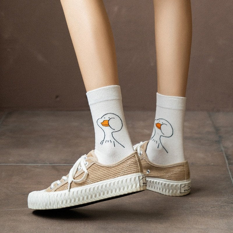 Cute Duck Cartoon Socks for Women