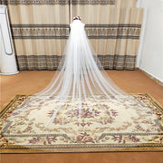Elegant White Cathedral Veil for Spring Wedding