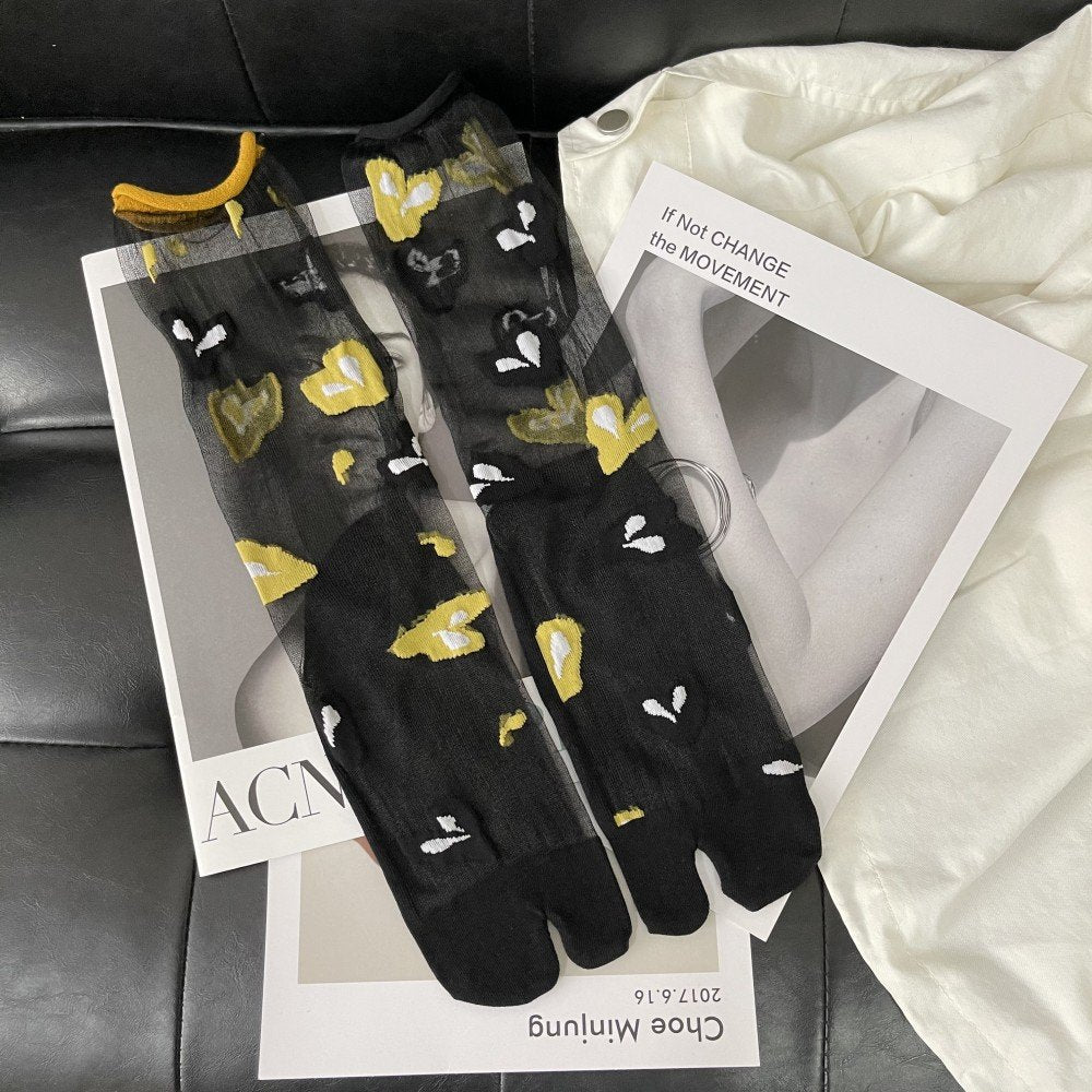Floral Japanese Split Toe Socks for Women
