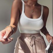 Slim Fit Jumpsuit T-Shirt with Sling Neckline