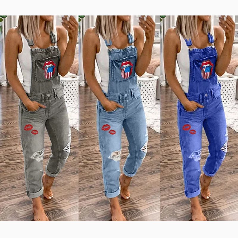 Gray Washed Overalls for Women
