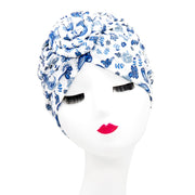 Pastoral Floral Donut Turban Hat for Women