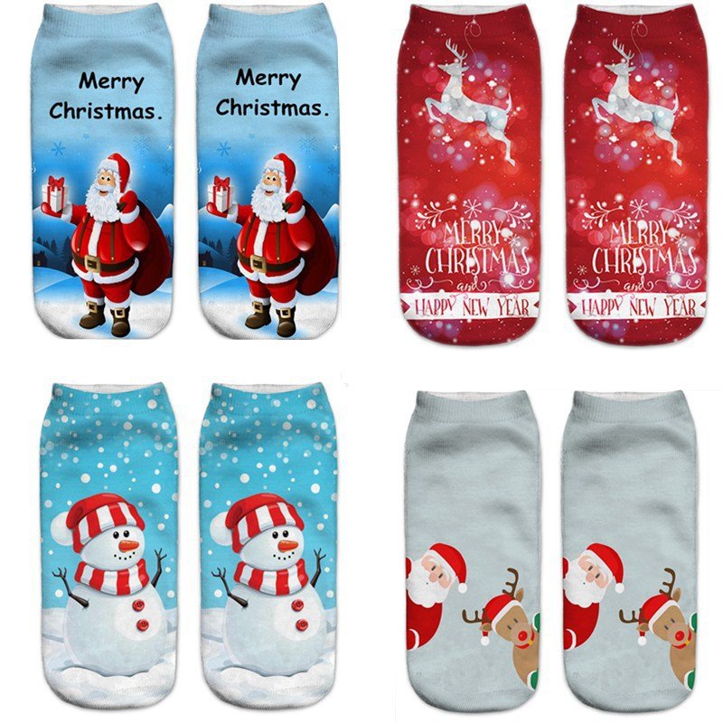 Cozy 3D Christmas Boat Socks for Women
