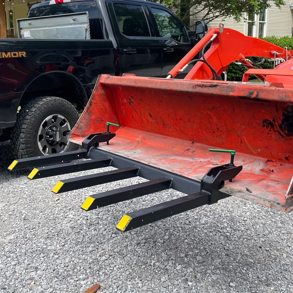Heavy Duty Clamp‑On Debris Forks for Loader Bucket – 1500/4000 lb Capacity, Fits Skid‑Steer and Tractor