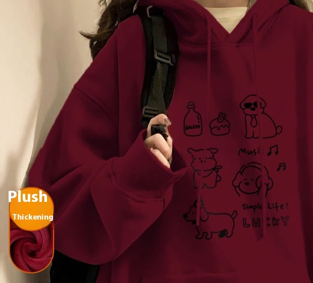 Plus Cashmere Slimming Women's Winter Hoodie