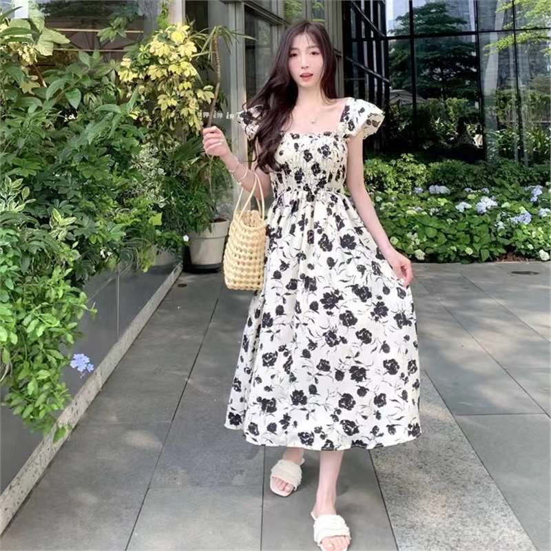 Sweet and Elegant French-style Floral-print Dress