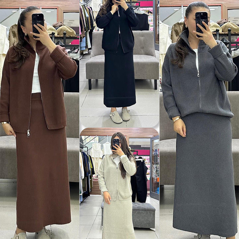 Womens Casual Sweater and Skirt Set