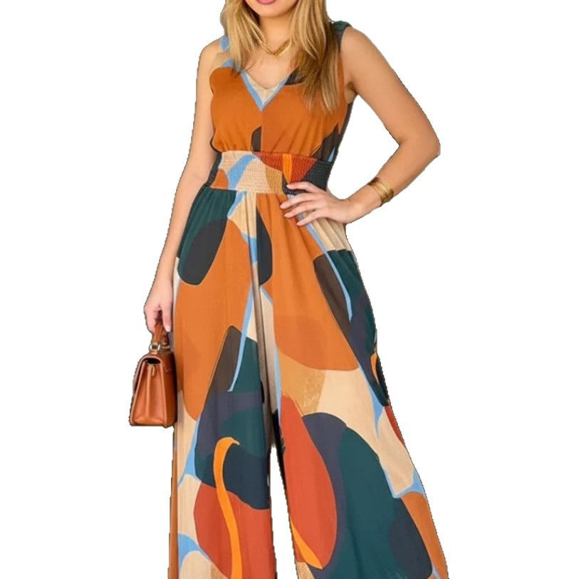 Tie-Dye High-Waisted Wide-Leg Jumpsuit