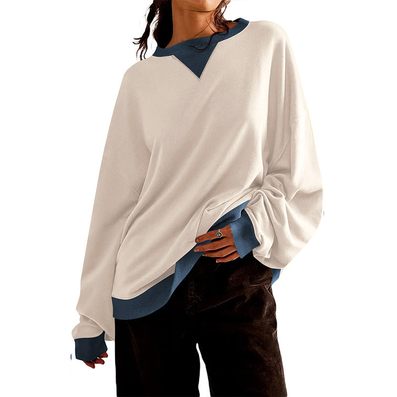 Women's Color Block Loose Casual Sweater
