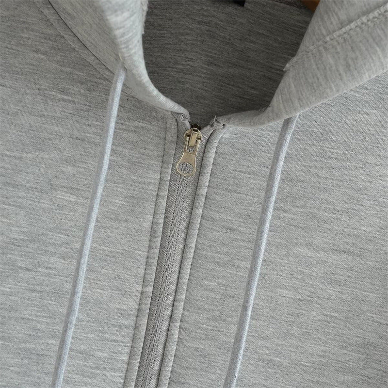 Oversized Zip-Up Winter Streetwear Hoodie with Pockets