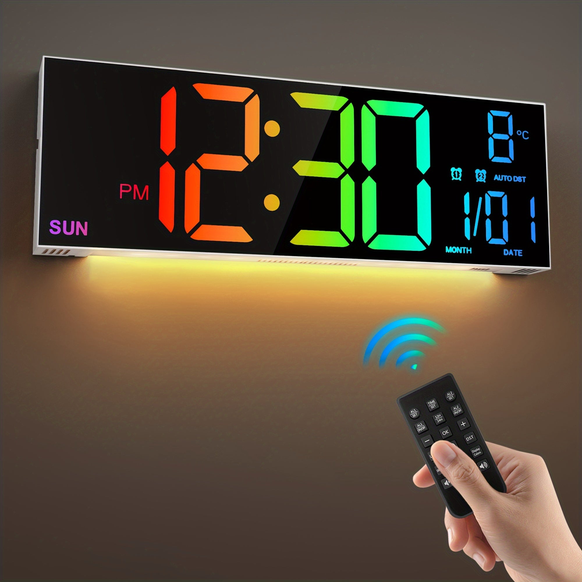 16.5 inch Digital Wall Clock with Remote and RGB Lighting