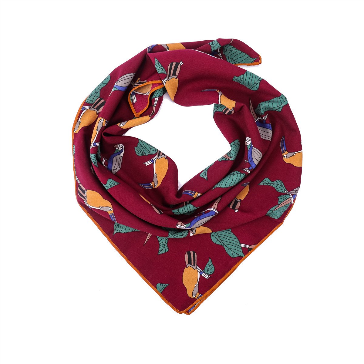 Woodpecker Pattern Square Scarf for Women