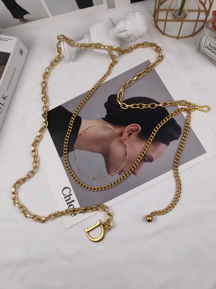 Elegant D Letter Chain Belt